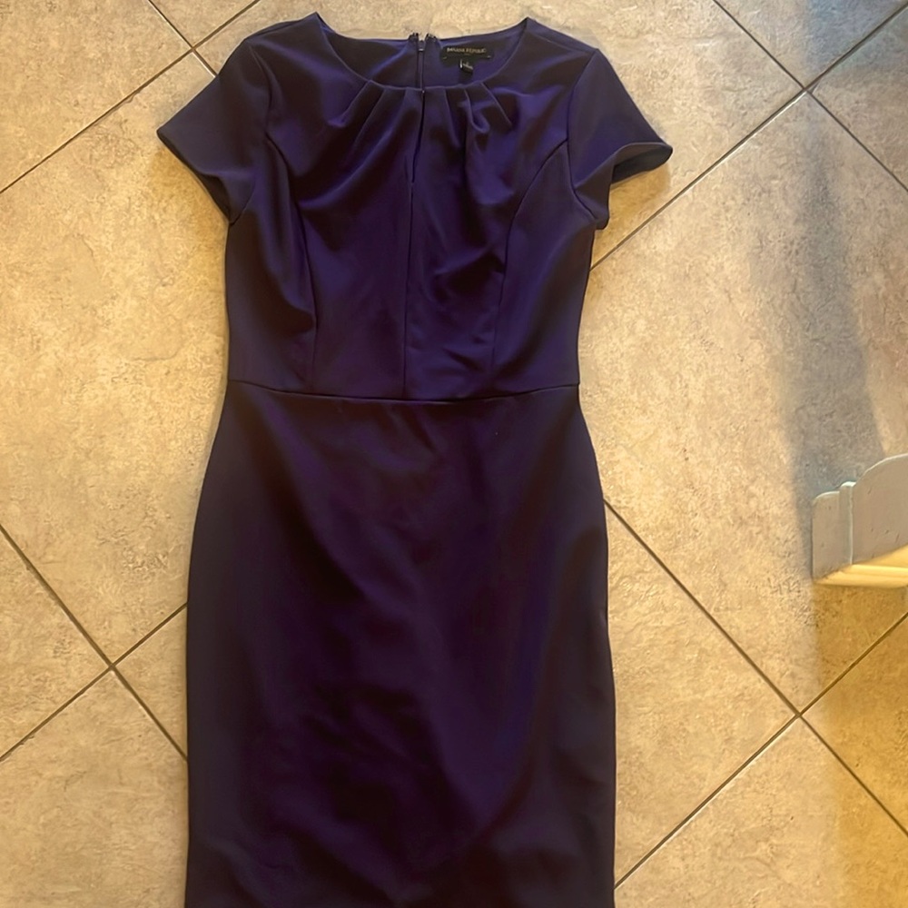 BANANA REPUBLIC DARK PURPLE DRESS SZ 2 CAP SLEEVES. EC